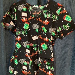 Christmas Scrub Top